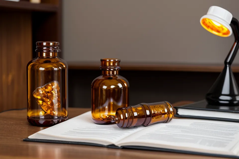 Resurge supplement bottle on a busy office desk with coffee and reports