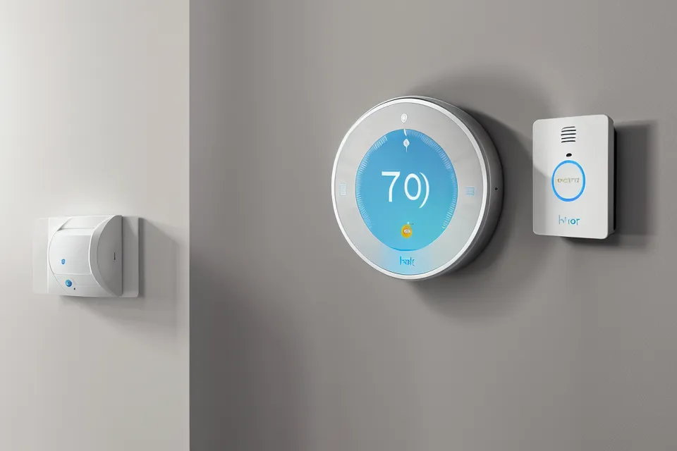 A smart thermostat set to 65 degrees for optimal sleep