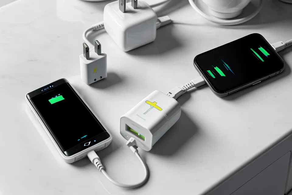 A smartphone charging in the kitchen away from the bedroom